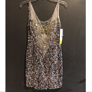 Silver sequined dress